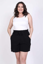 Angelino Elastic Waist and Belted Shorts