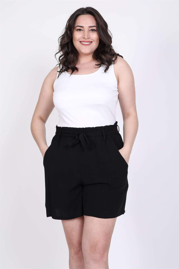 Angelino Elastic Waist and Belted Shorts