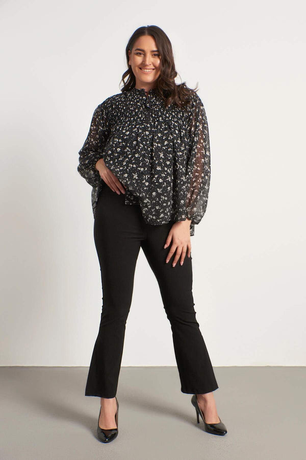 Angelino Elastic Waist Slit Trousers