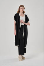 Embroidery Black/Ecru Knitwear Cardigan