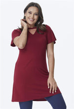 Angelino Neck Detailed Combed Cotton Tunic