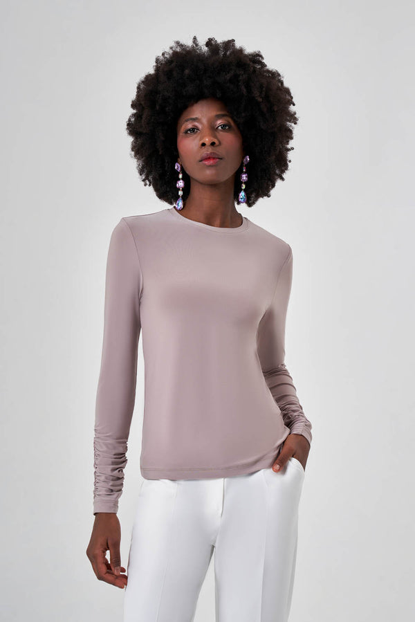 Basic Shirted Sandy Beige Blouse