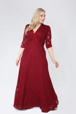 Large Size Elastic Lace Long Evening Dress KL832