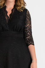 Plus Size Lycra Lace Short Dress KL70088 Black