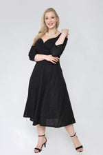 Large Size Shoulder Strap Evening Dress Silvery Short Dress 91-7005 Black