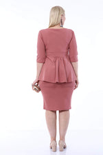 Large Size Scuba Evening Dress Skirt Blouse 2 Piece Set SCB20684
