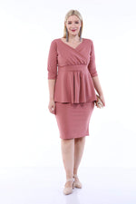 Large Size Scuba Evening Dress Skirt Blouse 2 Piece Set SCB20684