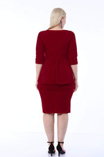 Large Size Scuba Evening Dress Skirt Blouse 2 Piece Set SCB20684
