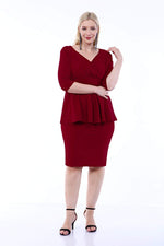 Large Size Scuba Evening Dress Skirt Blouse 2 Piece Set SCB20684