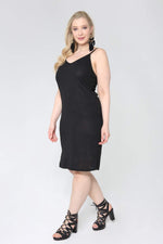 Plus Size Silvery Strap Short Evening Dress 567