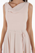 Angelino Powder Degaje Collar Short Evening Dress