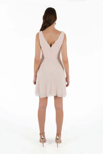 Angelino Powder Degaje Collar Short Evening Dress