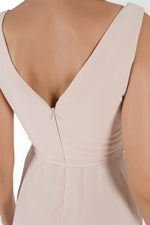 Angelino Powder Degaje Collar Short Evening Dress