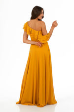 Angelino Saffron Chiffon Shoulder Dress with Flated Dress