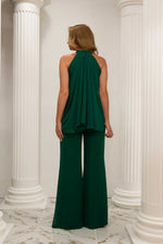 Angelino emerald chiffon neck tied tulum