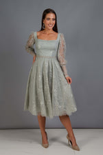Angelino Çağla Lace Square Collar Engagement Dress
