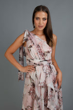 Angelino Powder Impirme One Sleeve Slip Long Evening Dress