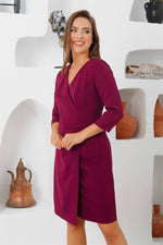 Angelino Pins Crepe Half Sleeve Large Size Dress Dress