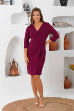 Angelino Pins Crepe Half Sleeve Large Size Dress Dress