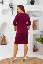 Angelino Pins Crepe Half Sleeve Large Size Dress Dress