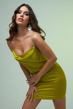 Angelino Pistachio Green Backless Short Satin Evening Dress