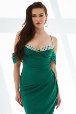 Emerald Sandy Strapless Long Evening Dress