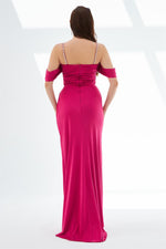 Fuchsia Sandy Strapless Long Evening Dress