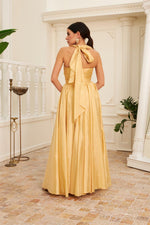 Angelino Gold Tafta Long Evening Dress