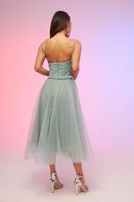 Angelino Çağla Tulle Strap Princess Midi Promise and Engagement Dress