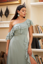 Angelino Çağla Chiffon Shoulder Dress with Flue Dress