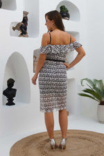 Angelino black and white lace brodeli engagement dress