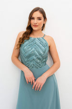 Angelino Çağla Hanger Stamp Sequatry Long Evening Dress
