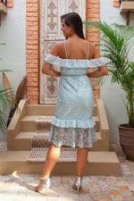 Angelino Çağla Lace Waist Beli Ribbon Short Evening Dress