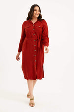 Angelino Pocket Belted Jacquard Dress