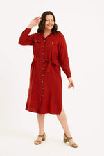 Angelino Pocket Belted Jacquard Dress