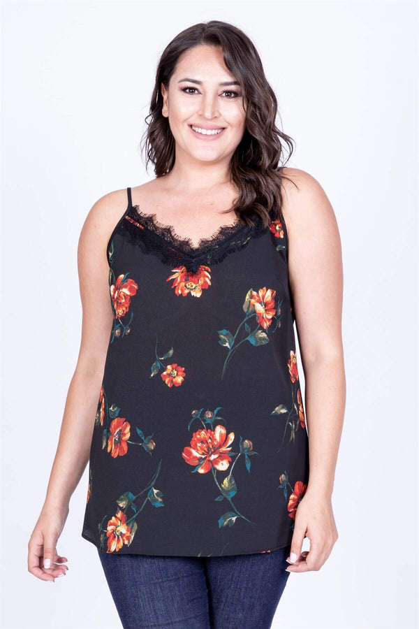 Angelino Floral Rope Strap Lace Blouse