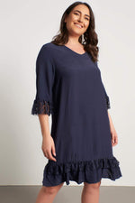 Angelino Lace Detailed V Neck Dress