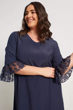 Angelino Lace Detailed V Neck Dress