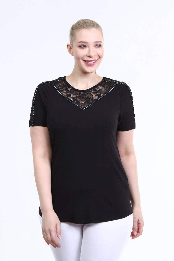 Angelino Lace and Sequin Detailed Blouse