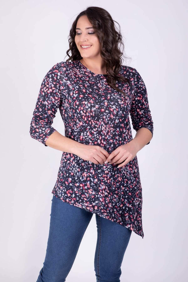 Angelino Patterned Asymmetric Tunic