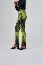 Patterned Pleated Green Pants