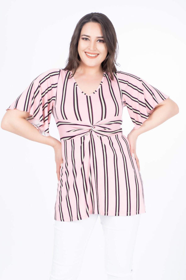 Angelino Knot Detailed Cape Sleeve Blouse