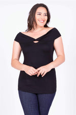 Angelino Knotted Karmen Neck T-Shirt