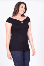 Angelino Knotted Karmen Neck T-Shirt