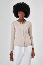 Earthen Jacket with Tweed Knit Buttons
