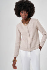 Earthen Jacket with Tweed Knit Buttons