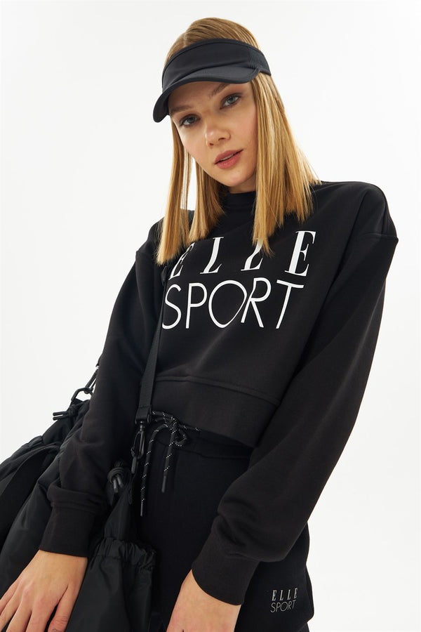 Angelino Sport White Printed Female Crop Sweatshirt