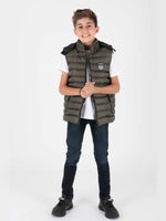 Boy Fashion trend swelling hooded ribbon vest ak213839