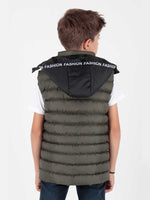 Boy Fashion trend swelling hooded ribbon vest ak213839