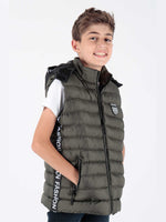 Boy Fashion trend swelling hooded ribbon vest ak213839